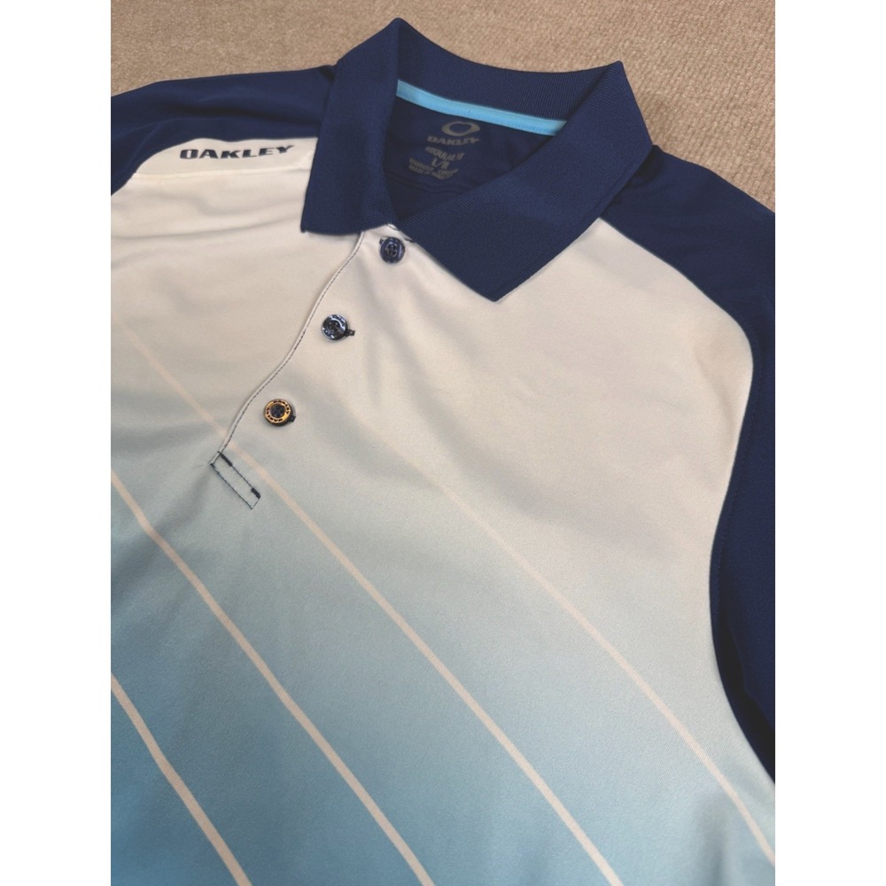 Oakley Hydrolix Regular Fit‎ Performance Blue Polo Shirt Men's Large